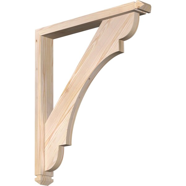 Ekena Millwork Olympic Arts and Crafts Smooth Bracket w/ Offset Brace, Douglas Fir, 3 1/2"W x 26"D x 30"H BKT0402X26X30OLY03SDF - main